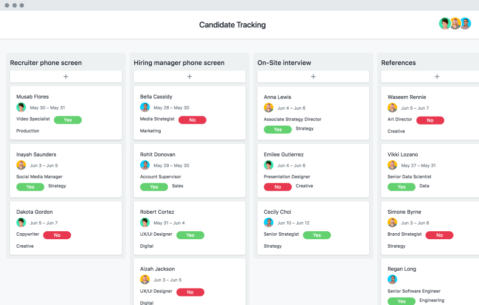 Asana candidate tracking pipeline