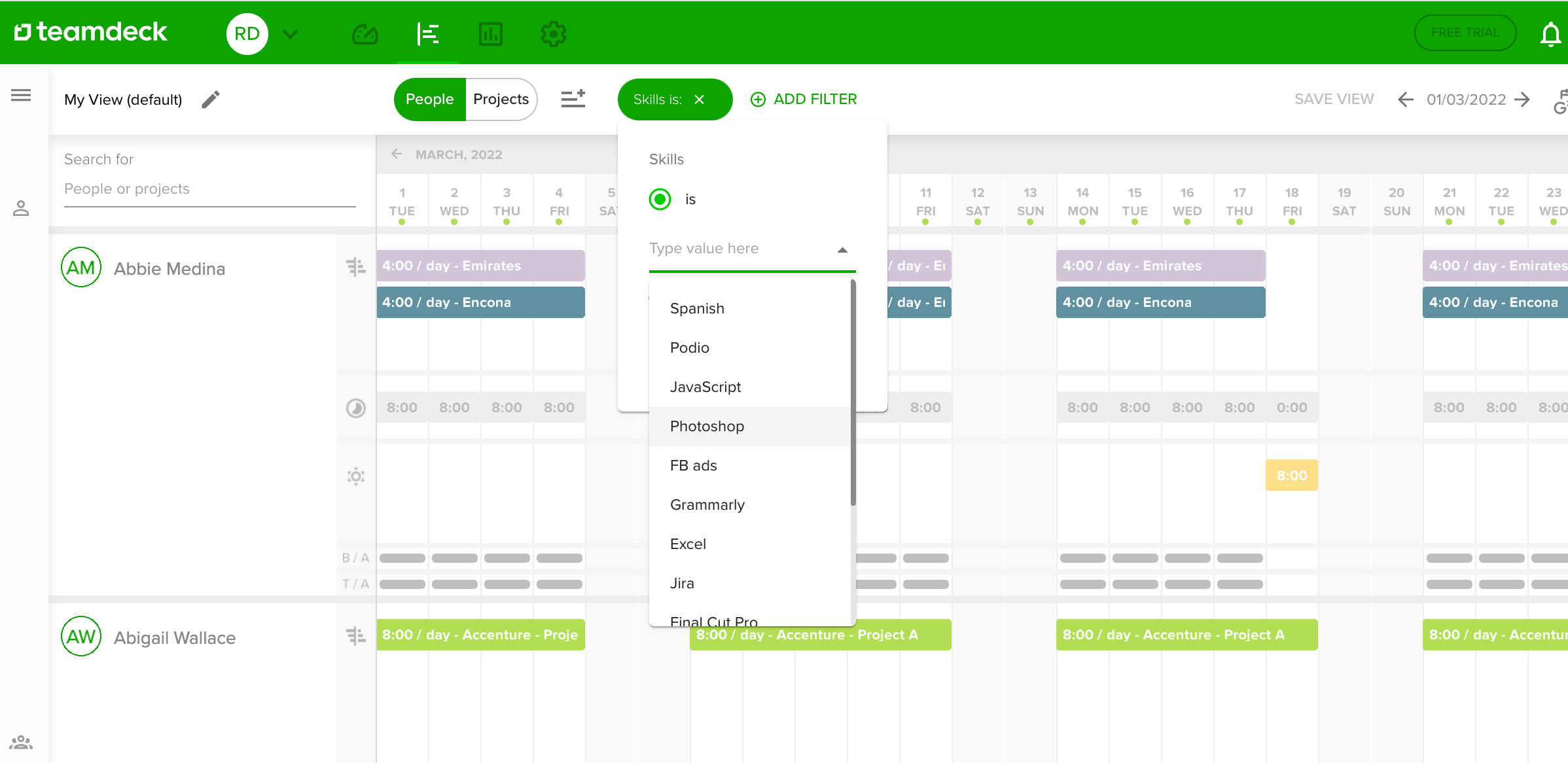 resource capacity planning software during his process of use