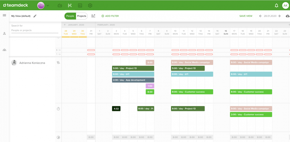Check your team's availability with Teamdeck - hire for remote teams
